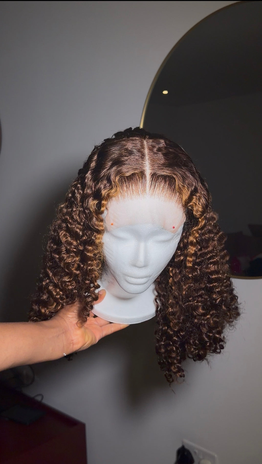 16inches Pixie curls with 5by5 glueless closure wig 250g