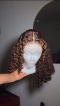 16inches Pixie curls with 5by5 glueless closure wig 250g