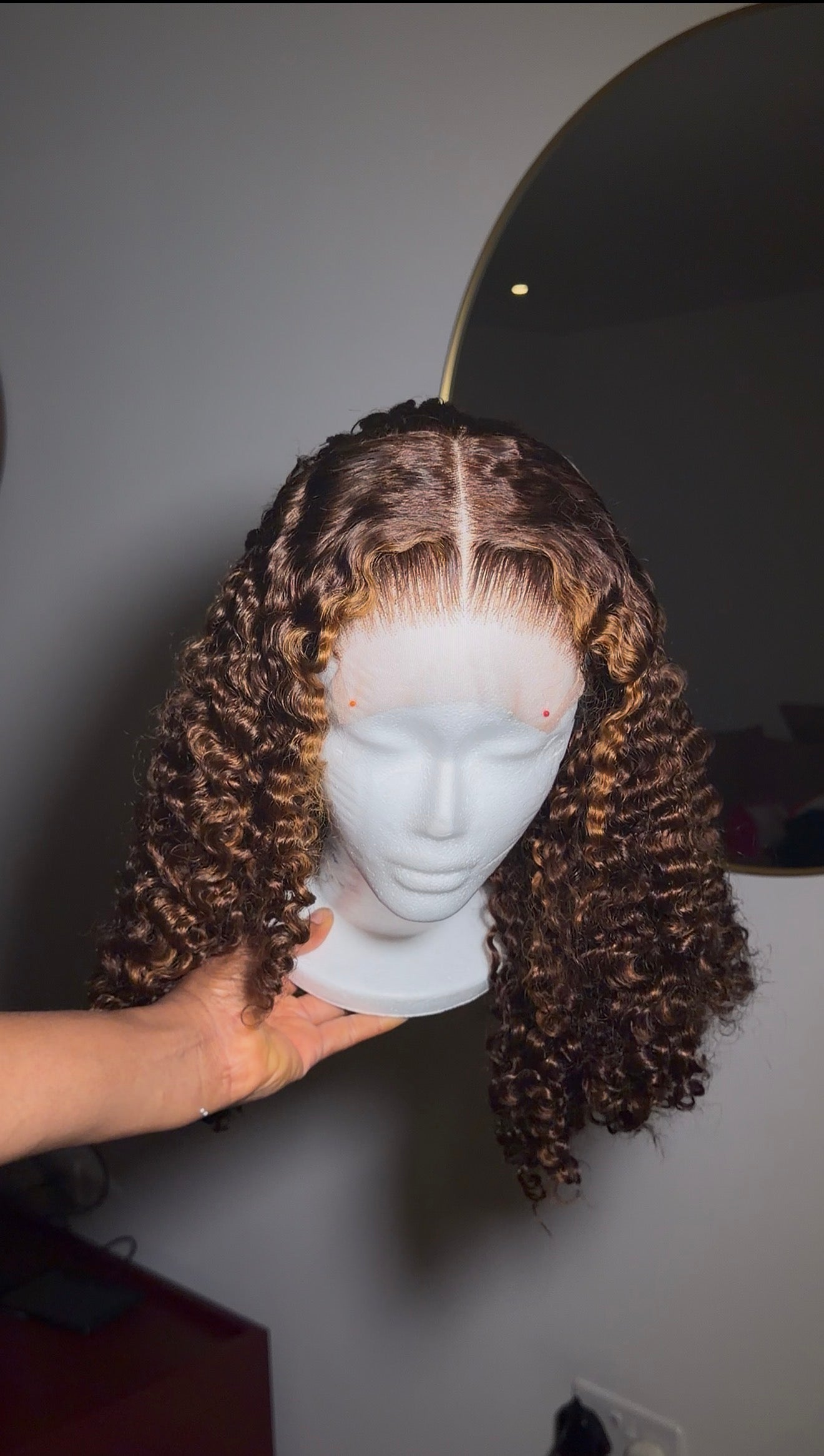 16inches Pixie curls with 5by5 glueless closure wig 250g